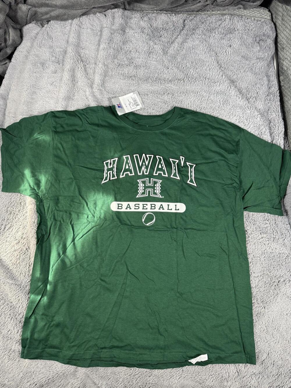Hawaii Rainbow Warriors Shirt Mens 2XL Green NCAA Baseball Russell Athletic